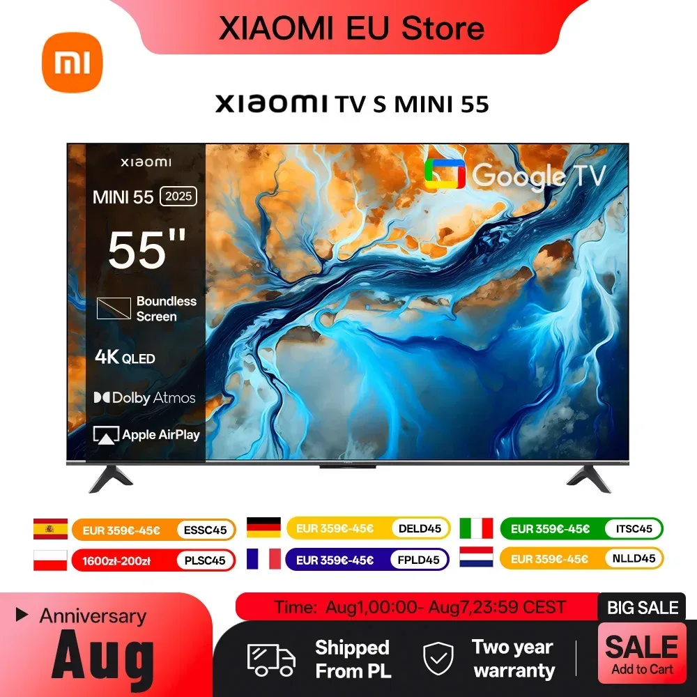 XIAOMI S MINI 55 144 Hz QD-Mini LED Dolby Vision ®   IQ, Dolby Atmos ®   Google TV