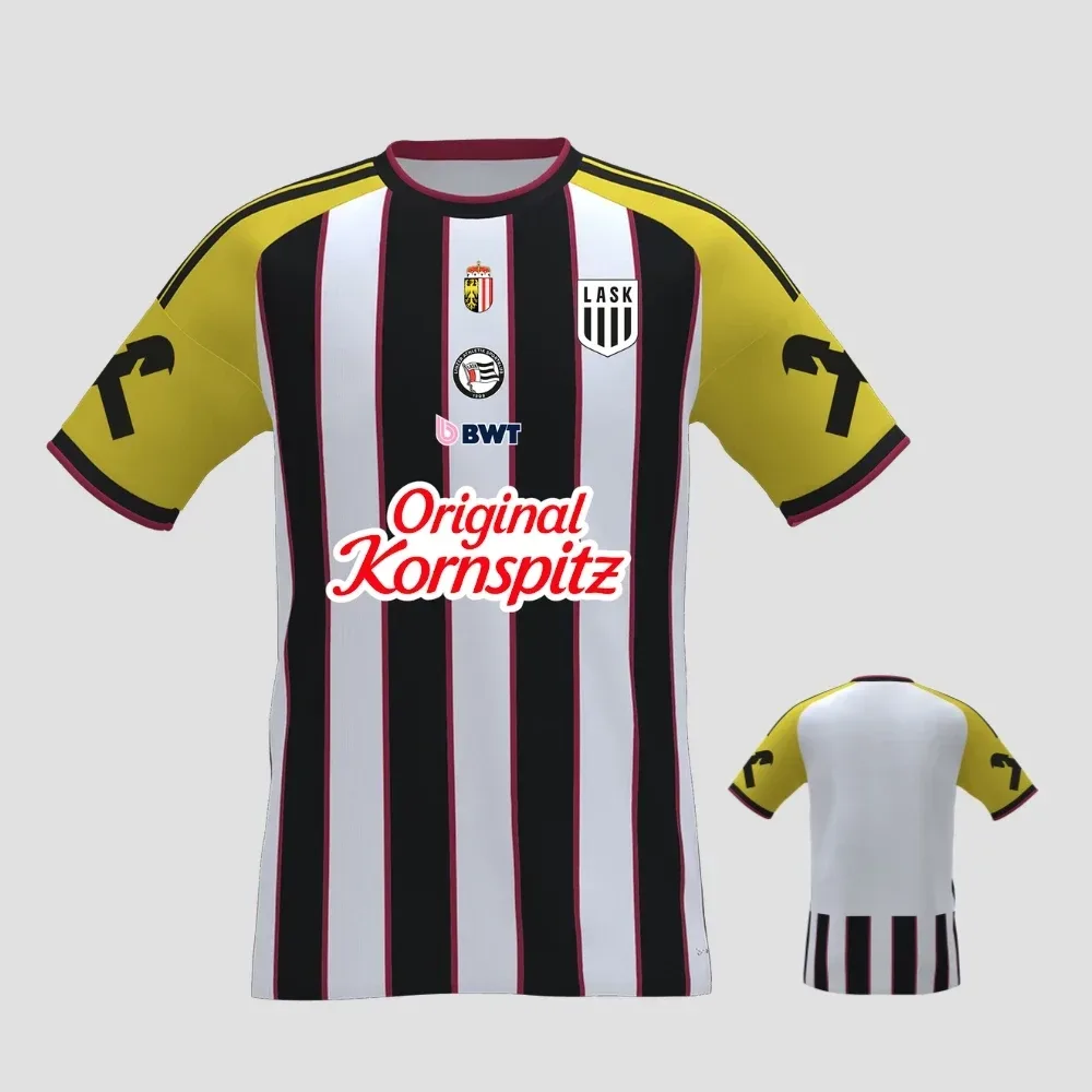 Saison 2026/27 LASK Linz Unisex Fußballtrikot, atmungsaktives Mesh-Shirt mit 3D-Druck, schnelltrocknendes Sporttrikot für Männer und Frauen im Sommer.