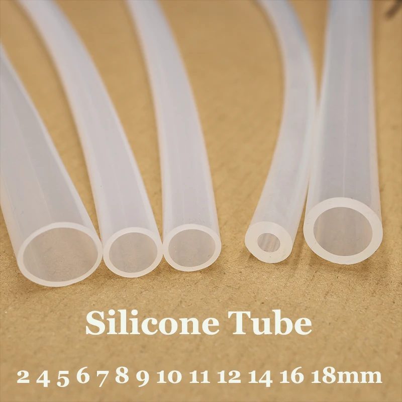 1/5 m Silikon-Gummi-Rohr, transparenter Wasserschlauch, Aquarium-Pumpenschlauch, 2, 3, 4, 5, 6, 7, 8, 9, 10, 12, 14 mm, flexibler, ungiftiger Silikonschlauch