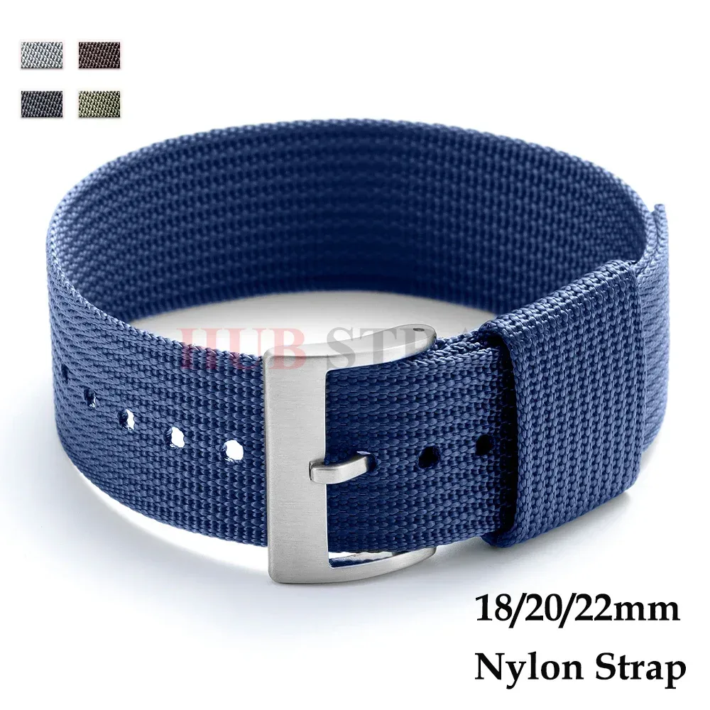Geripptes Nylon-Uhrenarmband, 18 mm, 20 mm, 22 mm, bequeme Uhrenarmbänder, Schlaufe, militärisch, waschbar, Blet für Seiko für Herren und Damen
