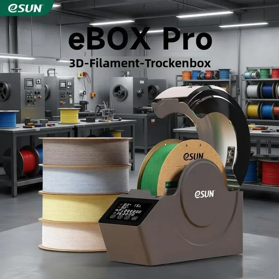 eSUN 3D Filament-Trockner eBOX PRO FilaDryer Trockenbox zum Trocknen und Aufbewahren von Filamenten, hält Filament trocken, inklusive 3D-Drucker-Zubehör