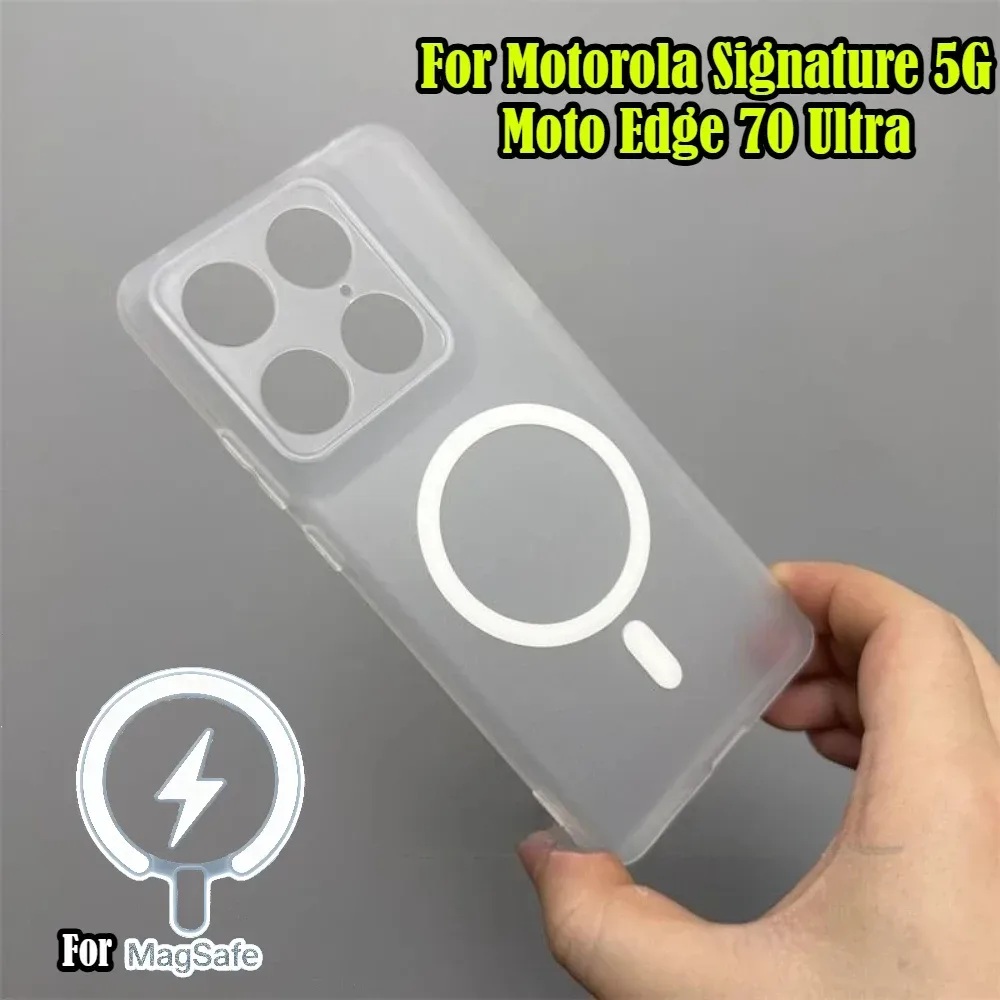 Ultradünne, matte, durchscheinende Hülle für Motorola Signature Moto Edge 70 Pro Fusion + 60 Pro für MagSafe, magnetische Anti-Drop-Abdeckung