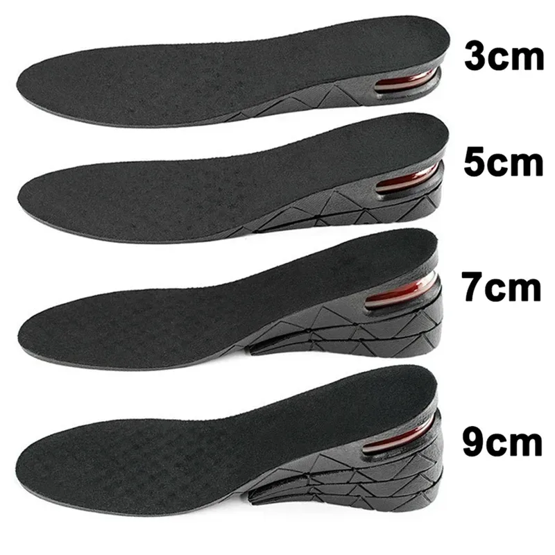 Höhenerhöhungs-Einlegesohlen, Luftpolster, Aufzug, Schuheinlegesohle, Aufzüge, Kits, Einsätze für Männer und Frauen, größere Einlegesohlen, 3?9 cm, variable Höhe