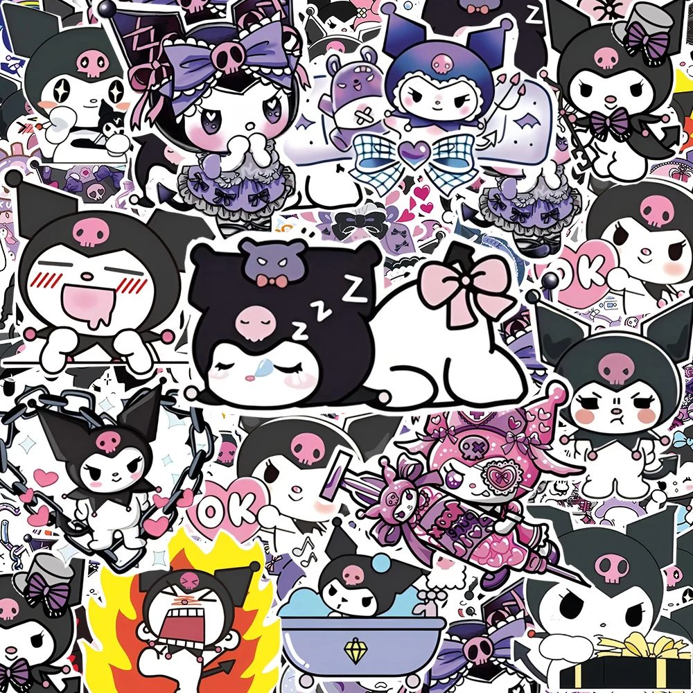 10/30/50/100 Stück Niedliche Kuromi Cartoon Anime Aufkleber Sanrio Sticker DIY Skateboard Schreibwaren Laptop Wasserfeste Aufkleber Klassisches Spielzeug