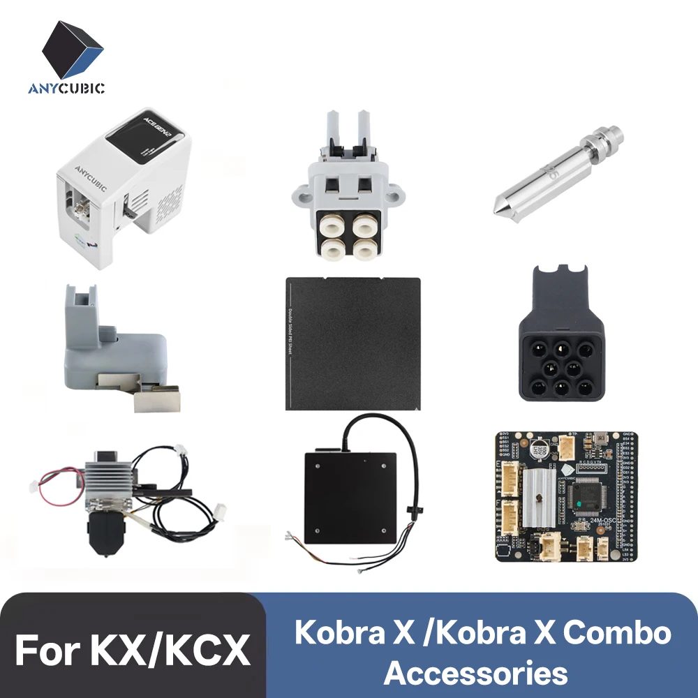 ANYCUBIC Kobra X Kobra X Combo Zubehör: Druckkopf, PEI-Platte, Mainboard, 0,25/0,4/0,6/0,8mm Düsen, Filament-Halterung, Heizbett-Baugruppe