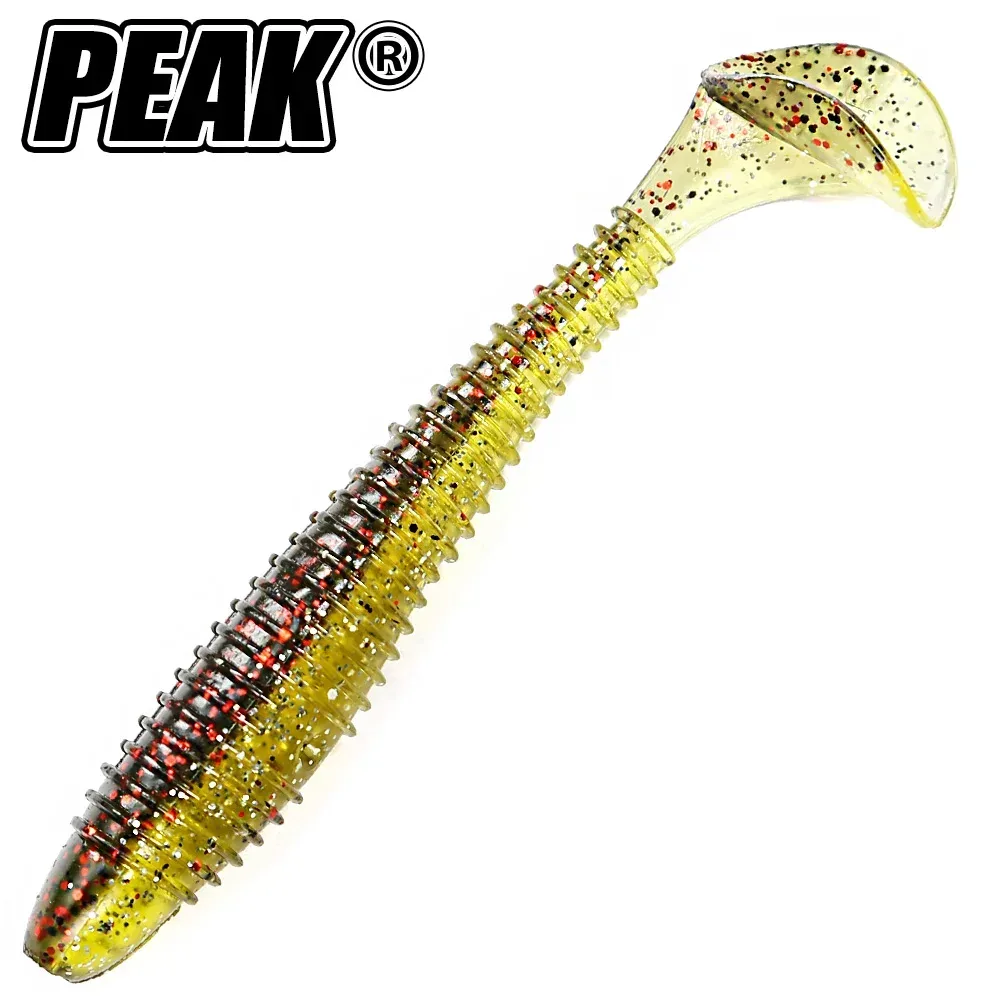 PEAK Weichköder 90mm 110mm Angelköder Shad Silikonköder T-Schwanz Wobbler Swimbait Künstlicher Weichköder