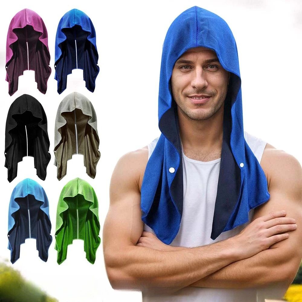 1 Stück Kühlendes Kapuzenhandtuch, Schnell Trocknende Absorbierende Handtücher für Hals- und Gesichtsschutz, Sport, Workout, Camping, Radfahren