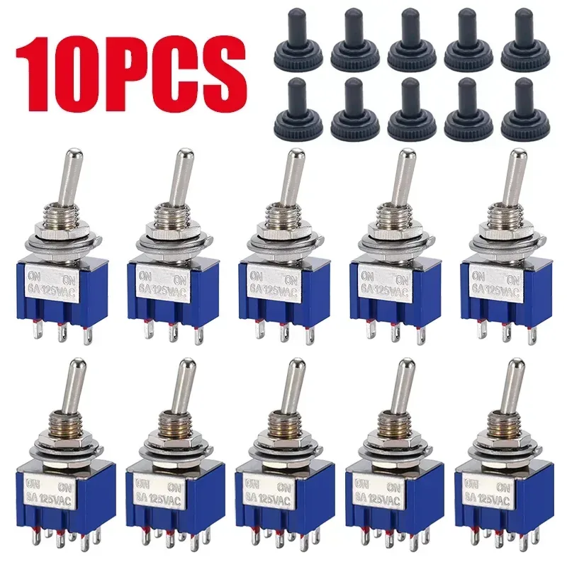 10 Stück ON-OFF-ON / ON-ON Miniatur-Kippschalter Mini MTS-102 103 202 203 Netzschalter 3-polig 6-polig