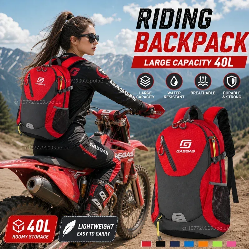 Für GASGAS MC450F EC300 GP SM 700 900 EC Wasserdichter Outdoor-Rennrucksack mit großer Kapazität für Herren, wasserdichte Rucksacktasche, Motorrad-Geschenk