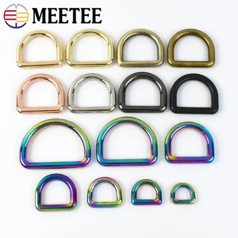 5/10Pcs 10-38mm Metall O Dee D Ring Schnallen Rucksack Strap Verschluss Gürtel Schlaufen Hund Haustier kragen Gurtband Haken DIY Leder Zubehör