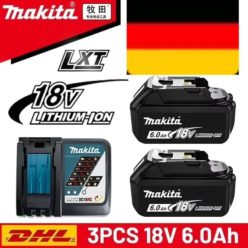 100 % originaler wiederaufladbarer 18-V-6,0-Ah-Akku von Makita, für Makita BL1830 BL1830B BL1840 BL1840B BL1850 BL1850B Elektrowerkzeug-Akku