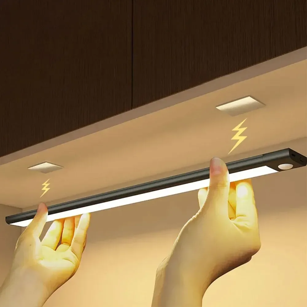 LED-Schrank leuchte USB Typ C wiederauf ladbare Bewegungs sensor LED-Lampe für Küchen schrank Schrank beleuchtung 20cm/30cm/40cm/50cm/60cm