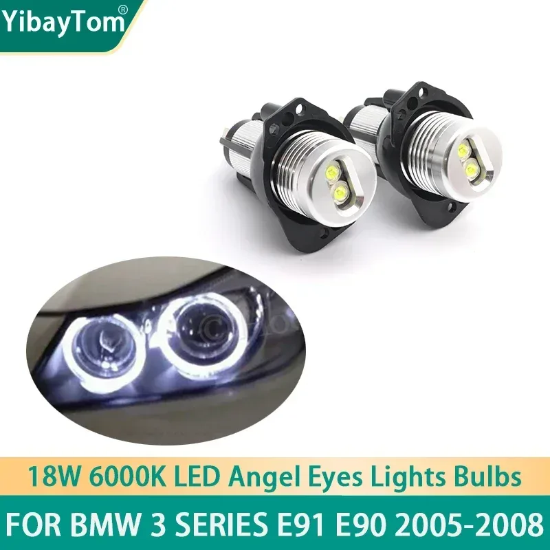 Für BMW E90 E91 3er 325i 328i 335i 2005-2008 2x Canbus 18W LED Angel Eyes Markierungsleuchten Glühbirnen Fehlerfrei Weiß Rot Blau