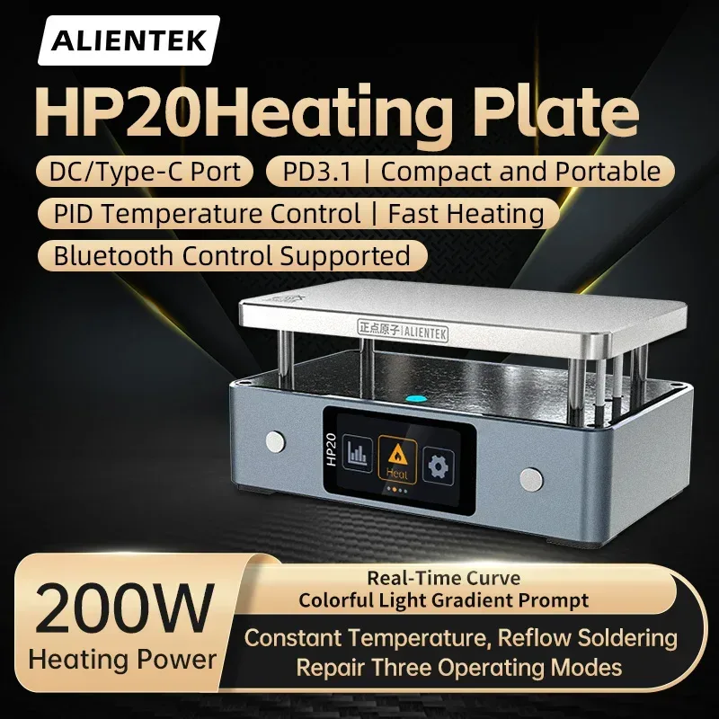 ALIENTEK HP20 Heizplatte Vorwärmer MINI Heizplatte Lötstation PD3.1 Digital Konstante Temperatur 350 °   Heizwerkzeug 200W