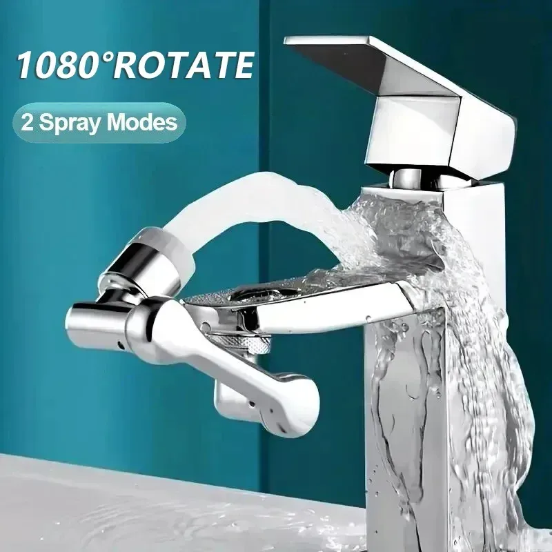 Wasserhahnverlängerung Roboterarm 1080 °   Rotierender Universal-Wasserhahnkopf, drehbarer Wasserhahn für Küche, Badezimmer, Waschbecken