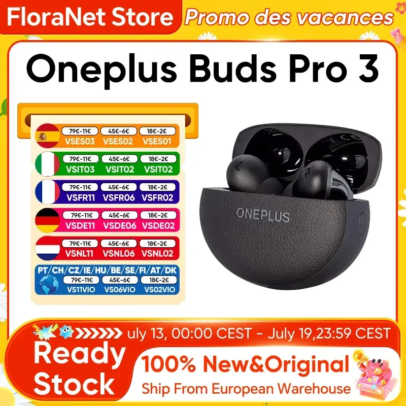 Globale Version OnePlus Buds Pro 3 Kopfhörer mit bis zu 50dB Geräuschunterdrückung, Spatial Audio mit Head-Tracking und Hi-Resolution Audio