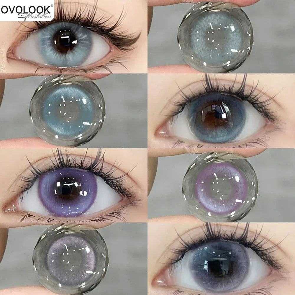 OVOLOOK-1 Paar/2 Stück natürliche Kontaktlinsen, Schönheitslinse, farbige Linsen für Augen, Kosmetik, Farbe, Schüler, Augenfarblinsen, Myopie