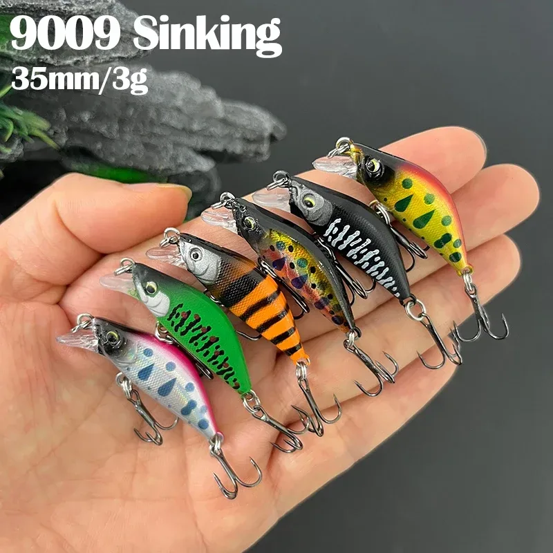 3g 35mm Mini Sinking Minnow Angelköder für Bergbäche, Japanischer Kunstköder für Süßwasser-Forellen, Wobbler, Kleiner Jerkbait