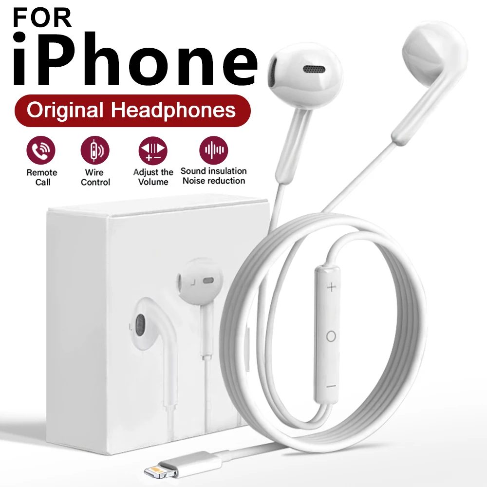 Original In-Ear-Kopfhörer mit Kabel für Apple iPad iPhone 17, 11, 12, 13, 14, 15, 16 Pro Max, Rollenmaschinenlinie, Kopfhörer, Laptops, Tablet, 3,5 mm Ohrhörer