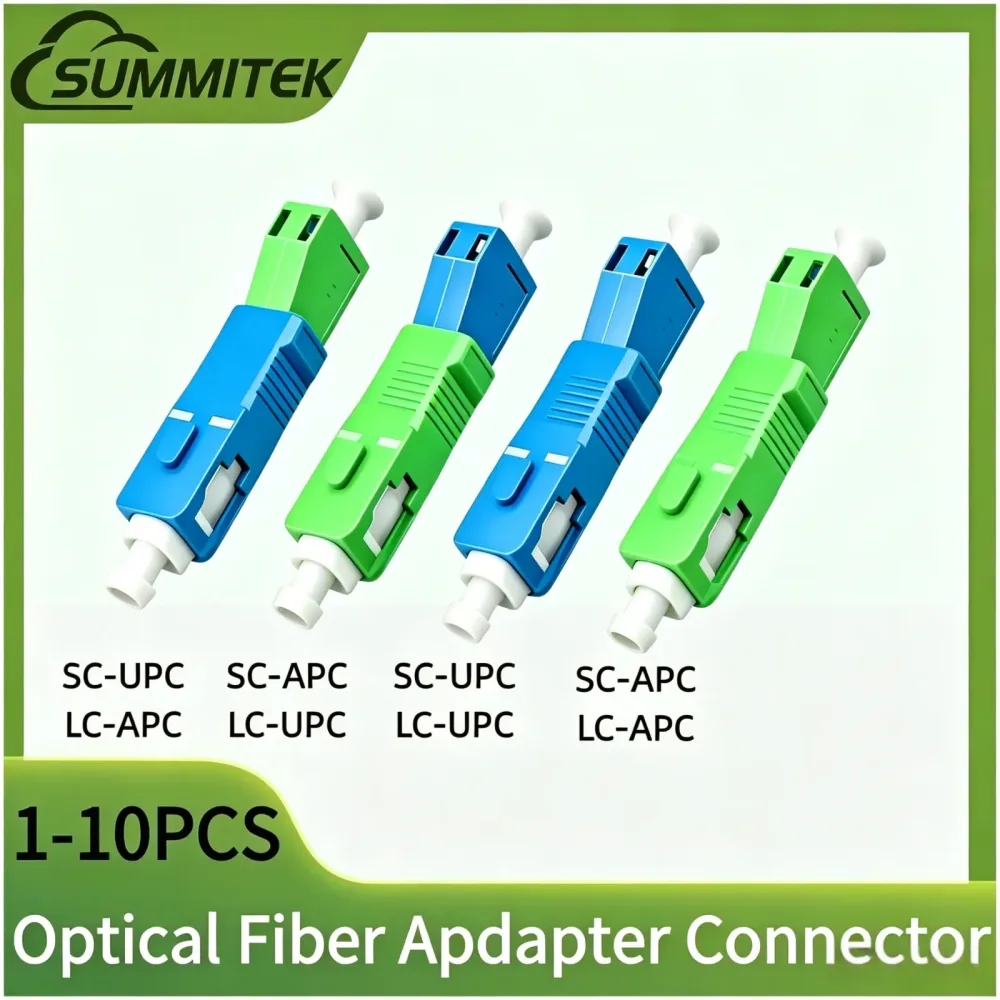 SUMMITEK SC APC Stecker auf LC UPC Buchse Glasfaseradapter Glasfaser-Steckverbinder Singlemode Geeignet für Glasfaser-FTTH-Kabeltester