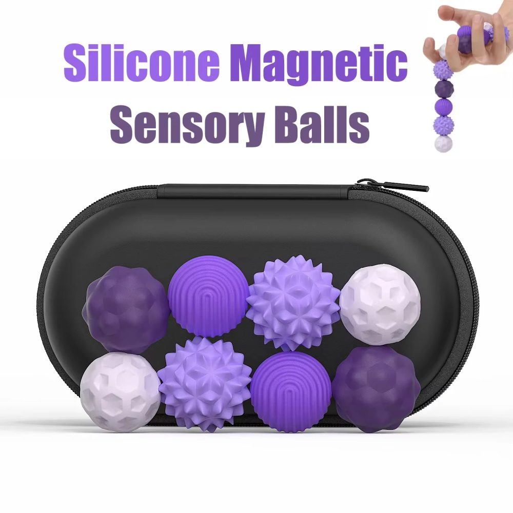 Magnetische Silikon-Sensorbälle, Sorgenbälle, Autismus, beruhigendes Zappelspielzeug, Zappelspielzeug, für Kinder und Erwachsene, Angstlinderung, Stress, sensorisches Spielzeug