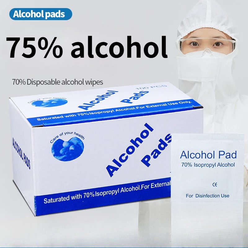 Einweg-Alkohol-Wischtücher mit 75% Alkohol zur Wunddesinfektion, Essentielle Erste-Hilfe-Box-Ausstattung für Haushalt und Katastrophenvorsorge