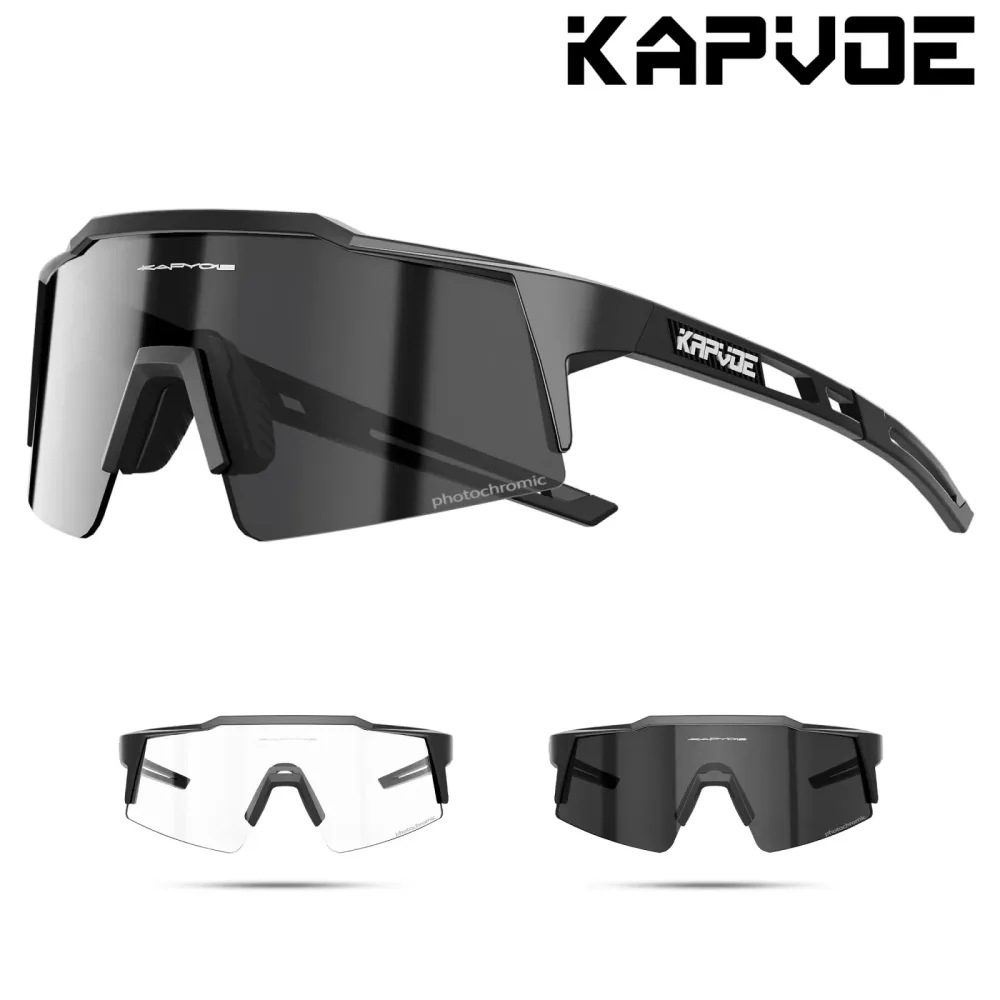 KAPVOE Photochrome Radfahren Sonnenbrillen für Männer Brillen Mode Mountainbike Straße Geschwindigkeit Coole Brille Sport MTB Fahrrad Brillen