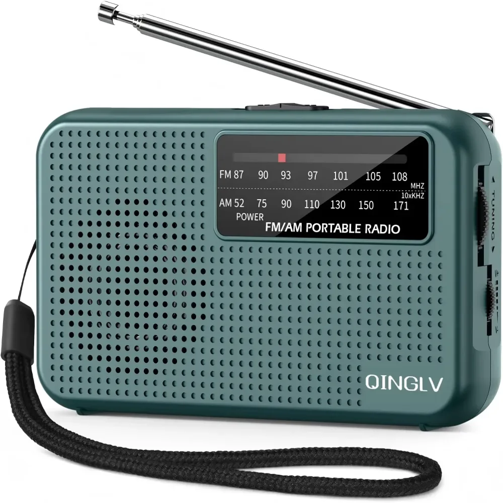 Tragbares Mini-Radio, AM-FM, batteriebetrieben, langlebig, bester Empfang mit Kopfhöreranschluss zum Laufen, Gehen, Notfall