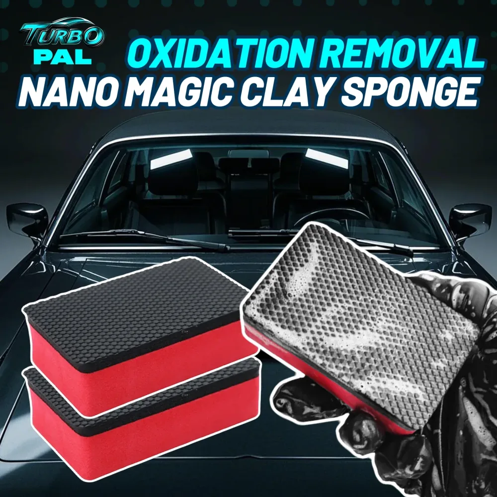 TURBOPAL 2er-Pack Nano Magic Clay-Schwämme, kratzfreie Oxidationsentfernung, Farbdekontamination und Oberflächenrestaurierung