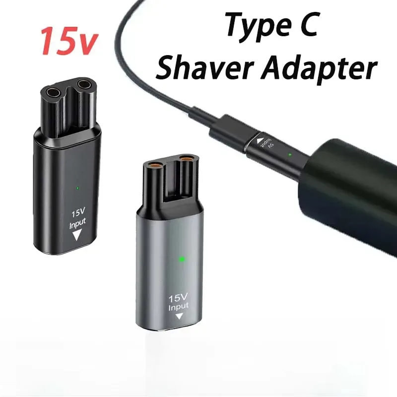 15V HQ8505 USBC Rasierer-Adapter Ladekonverter für Philips Norelco OneBlade QP6520 QP6530 QP6510 Bartschneider, Kabel nicht enthalten