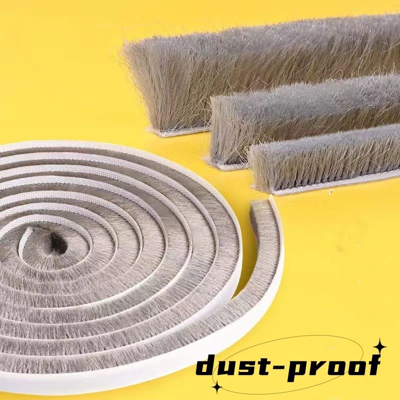 Selbstklebende Borsten, Wollflor-Dichtungsstreifen, Tür- und Fensterbürstendichtung, 7/9 x 5 mm, 9 mm, 12 mm, 15 mm, 23 mm, warm, Winter, Grau, Weiß, Braun