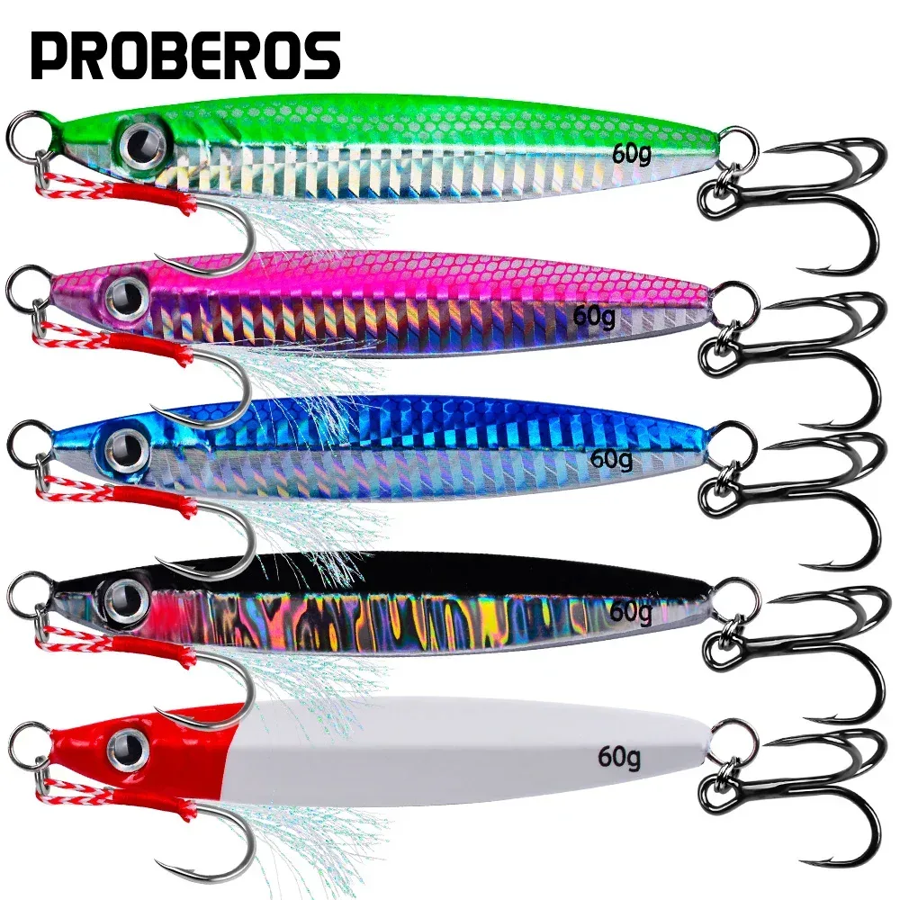 PROBEROS 5 Stücke 3D Augen Metall Jig Köder 10g 15g 20g 30g 40g 60g Bionic Köder Salzwasser Shore Casting Angelköder Angelgerät