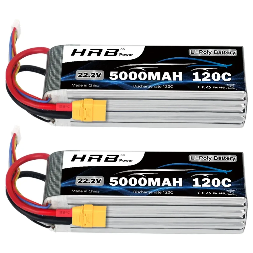 HRB 6S Lipo Batterie 22,2 v 5000 mah Drone Batterie 120C Mit XT90 Stecker für RC Auto Monster 550E 700E RC hubschrauber RC Boot