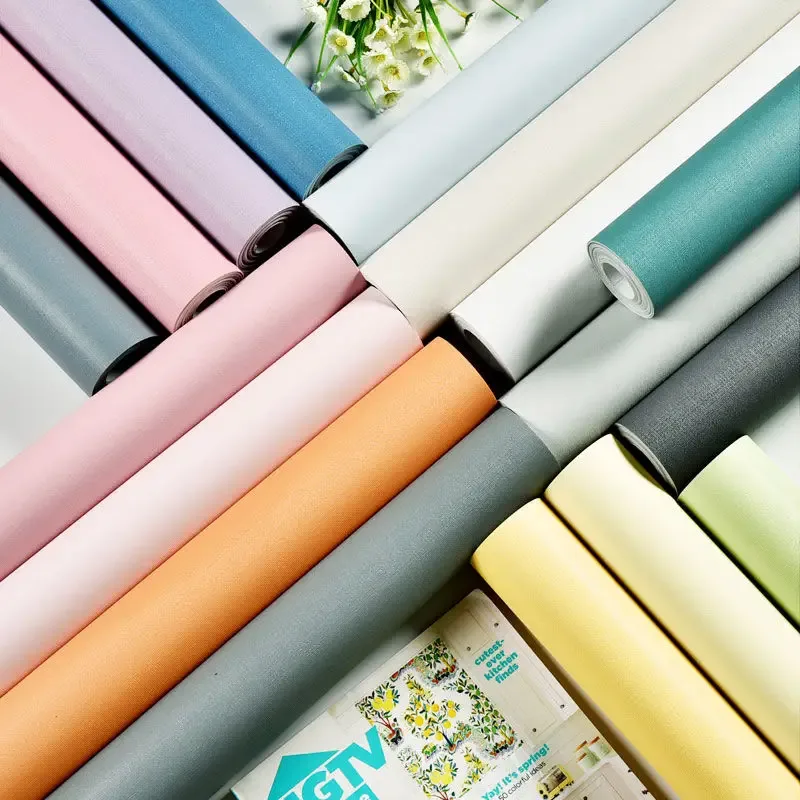 PVC selbstklebende DIY matte Tapeten dekorative Folien Renovierung Küchenschränke Wandaufkleber Vinyl Aufkleber zum Abziehen und Aufkleben
