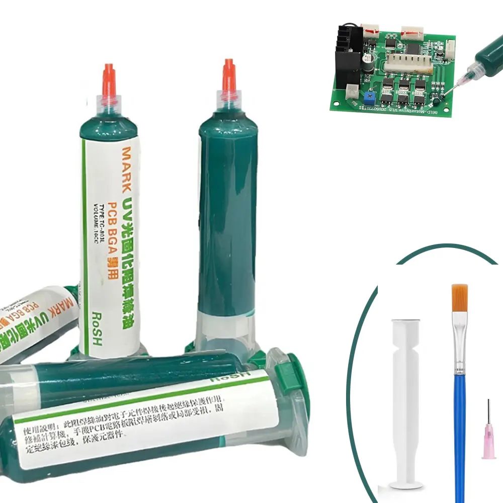 1 Stück 10 ml grüne UV-Lötmaske BGA PCB-Farbe verhindert korrosive Arcing-Lötpaste Flussmittel PCB UV lichtempfindliche Tinten