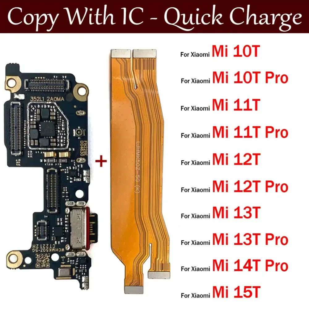 Neu für Xiaomi Mi 10T 11T 12T 13T 14T 15T Pro USB-Ladeanschluss Dock-Connector Ladebuchse Hauptplatine Flexkabel