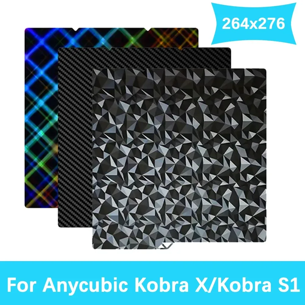 Für Anycubic Kobra X Bauplatte 264 x 276 mm Kaltplatte Kobra S1 Combo Bauplatte doppelseitig PEI PEO PET PEY Kobra S1C Blatt