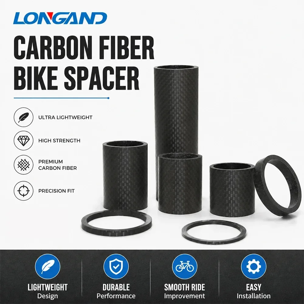 1-1/8 Zoll Carbonfaser-Steuersatz-Abstandshalter, 7 Größen (1/2/3/5/10/15/20mm), glänzend/matt, Fahrrad-Vorbau-Unterlegscheibe für Rennrad- und Mountainbike-Teile