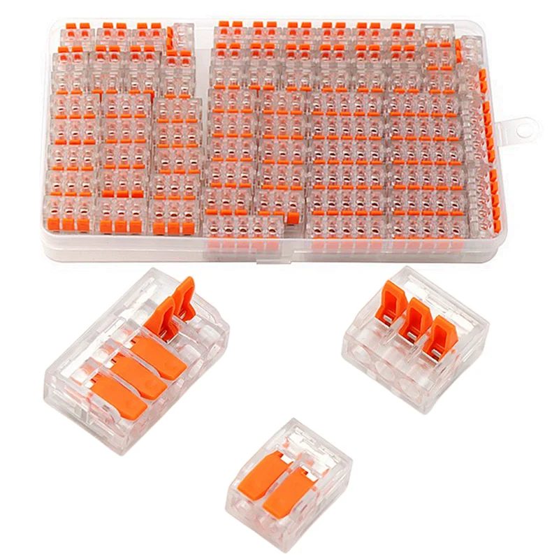 10?75 Stück orangefarbene Universal-Schnellsteckklemmen, Steckverbinder für elektrische Geräte, Kabelverbinderklemmen, 250 V/32 A