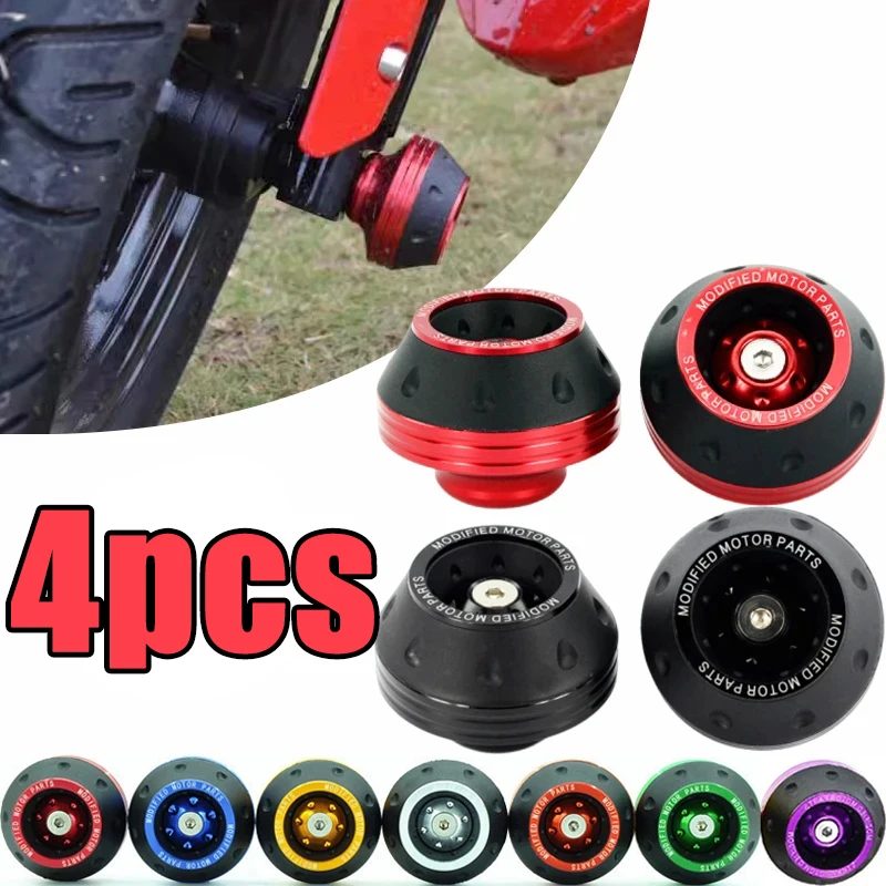 4PCS Universal Motorrad Rad Schutz Crash Pad Motorrad Crash Protektoren Legierung Motocross Fallende Gabel Slider Tassen