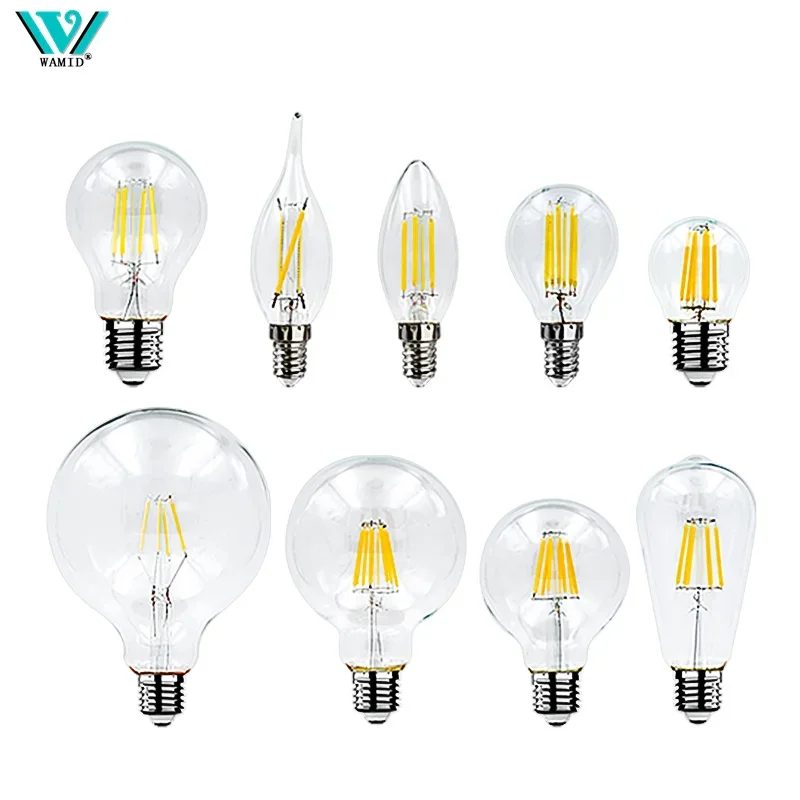 LED Retro Edison Glühbirne E14 E27 AC 220V 2W 4W 6W 8W Vintage Glas lampe C35 G45 A60 St64 G80 G95 G125 LED Filament Licht Wohnkultur