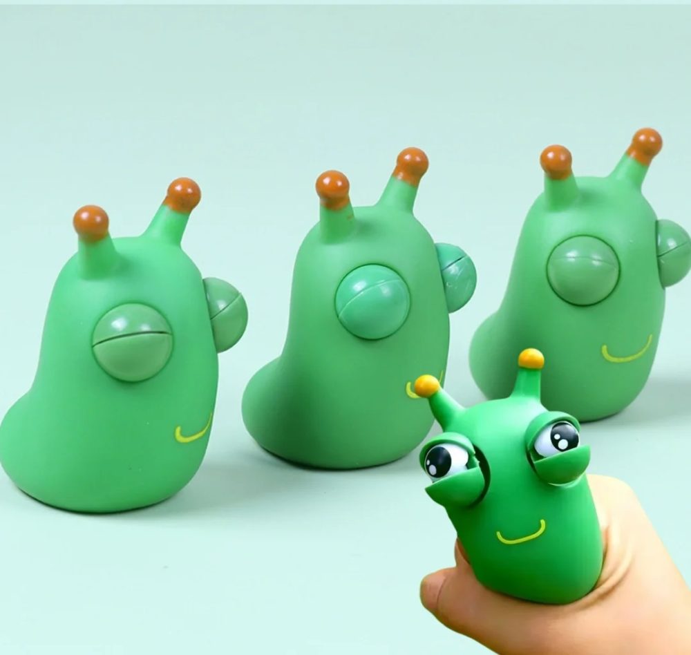 1/3 Stück Neuartige Grüne Wurm-Quetschspielzeuge Augen-Fidget Sensorische Stressabbau-Spielzeuge für Kinder & Erwachsene Geburtstagsgeschenke