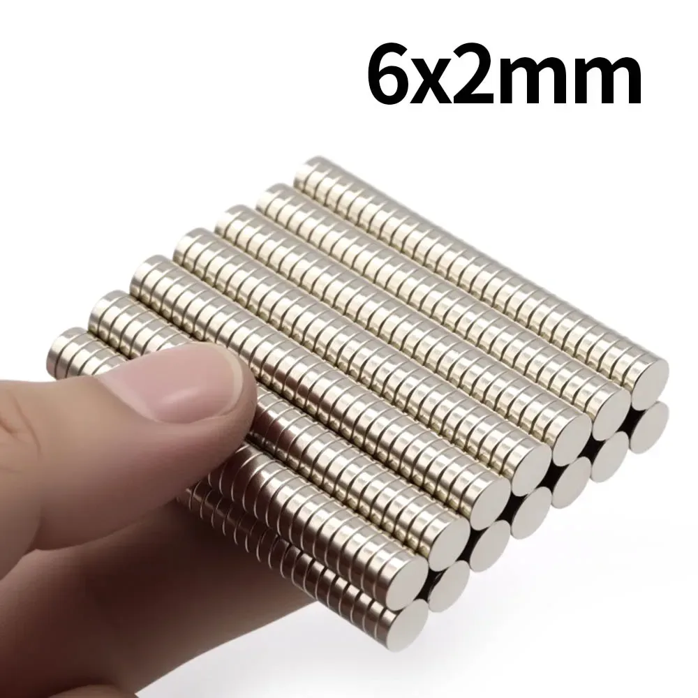 6x2mm Superstarker Neodym-Magnet N35 NdfeB Permanentmagnet imanes Runde leistungsstarke Magnete Kühlschrankmagnet