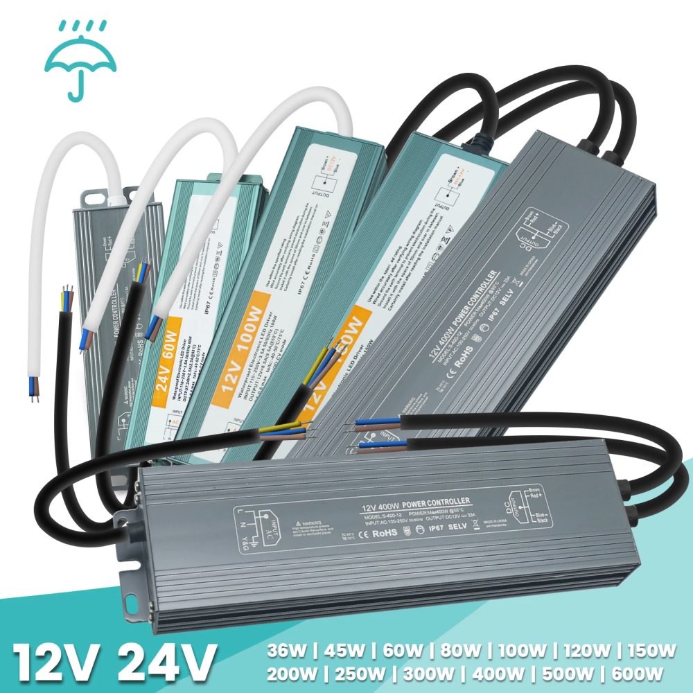 IP67 wasserdichte Beleuchtungstransformatoren für den Außenbereich, AC 110?250 V bis DC 12 V, 24 V, 60 W, 100 W, 150 W, 200 W, 300 W, 600 W, LED-Treiber-Netzteil
