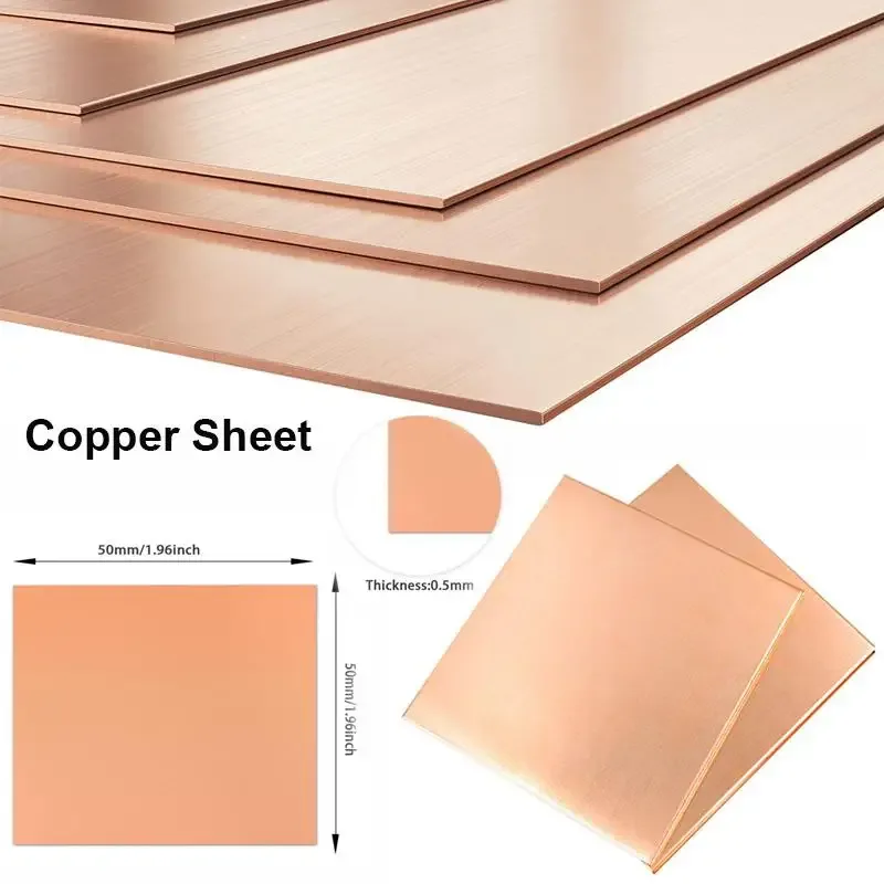 1 Stück Kupferblech, Dicke 0,25mm-8mm, Metallkupferplatte 100x100mm 150x150mm, Cu-Metallblech, Folienplatte, Kupferplatte