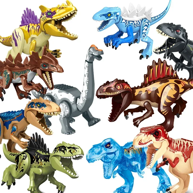 Jurassic Dinosaurier Bausteine Indominus Rex DIY Große Größe Tyrannosaurus Action Figure Modelle Kinder Spielzeug Tiere Geschenke