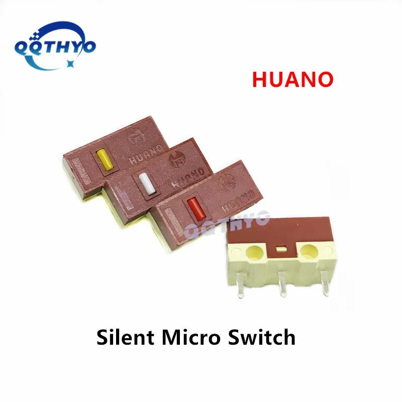 10 Stück HUANO Silent Micro Switch Red Dot 3 Millionen/White Dot 10 Millionen/Gelbpunkt 20 Millionen Mal Klicken Sie auf Maus-Stummschalter