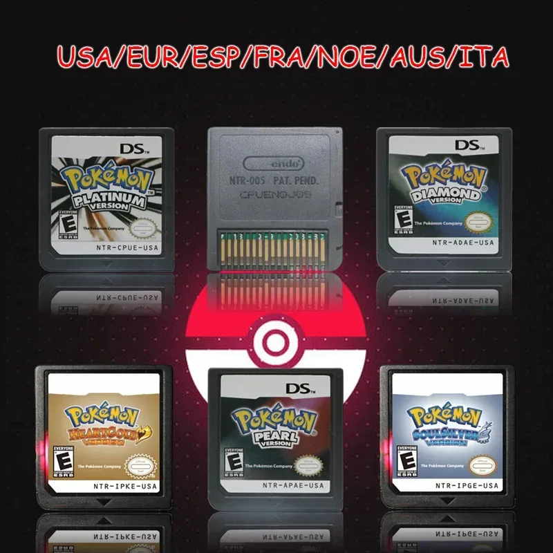 Pokemon-Serie DS-Spielmodul Diamond Platinum Pearl HeartGold SoulSilver Black White Mehrsprachig für NDS/2DS