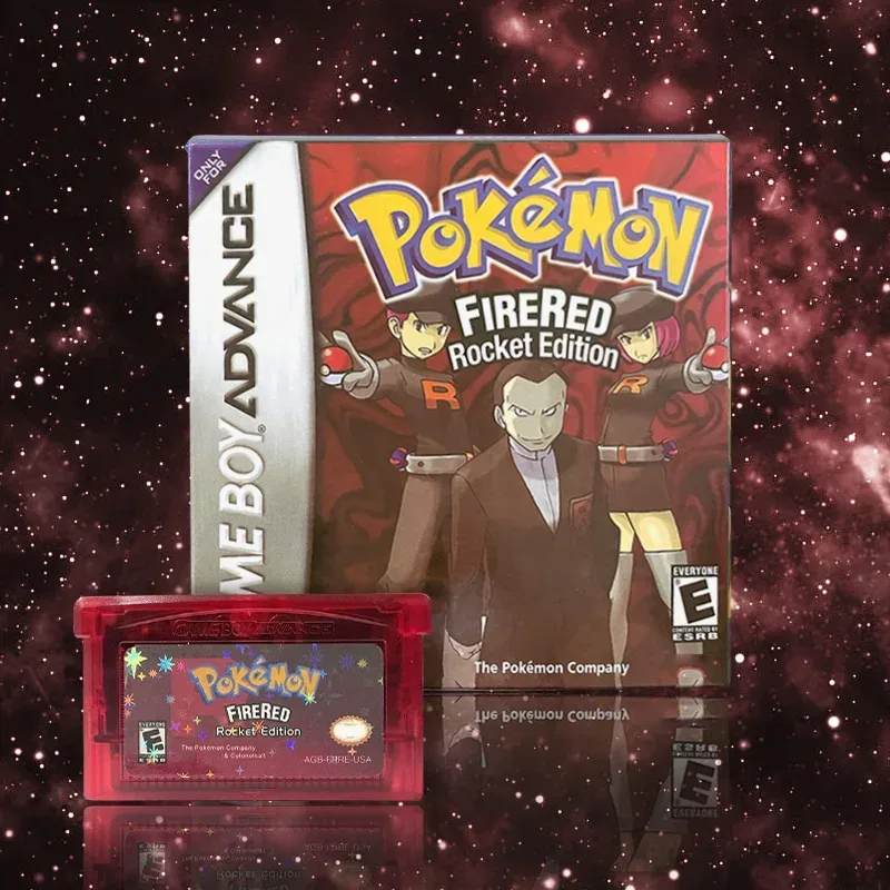 USA ESP Pokemon FireRed Rocket 1M Flash Cart 32M +1M Flash (128kib) GBA Spielmodul Spielkonsolen-Karte ROM Hack Spanisch Englisch