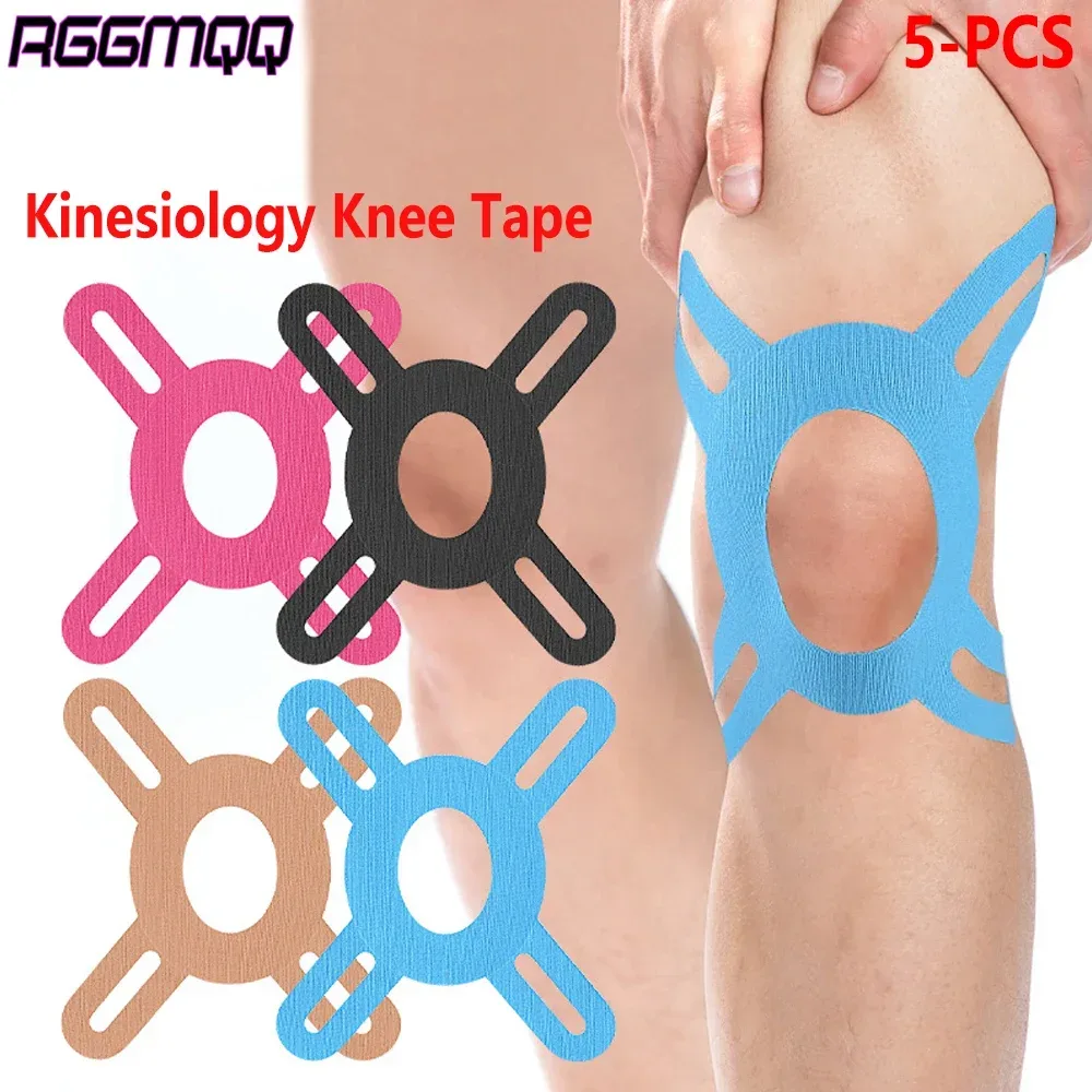 5 Stück vorgeschnittenes Kinesiologie-Tape für Knie ? professionelles elastisches Sport-Tape für Knieschmerzen, Gelenkunterstützung und Erholung von Verletzungen